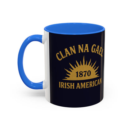 "Clan na Gael - Irish American", Colorful Mugs (11oz, 15oz) (Black Rock Blue)