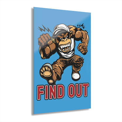 "Find Out", Acrylic Wall Prints (French Cleat Hanging) (Swimmer Blue)