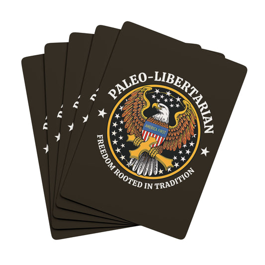 "Paleo-Libertarian" #01, Political Playing Cards (Ancient Brown)