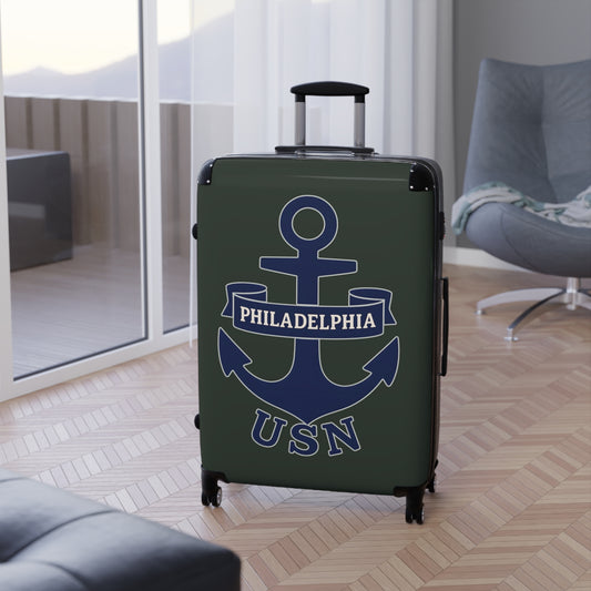"USN Anchor", Suitcase (Hail Cloud Grey)