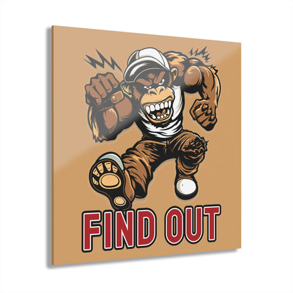 "Find Out", Acrylic Wall Prints (French Cleat Hanging) (Camel Brown)