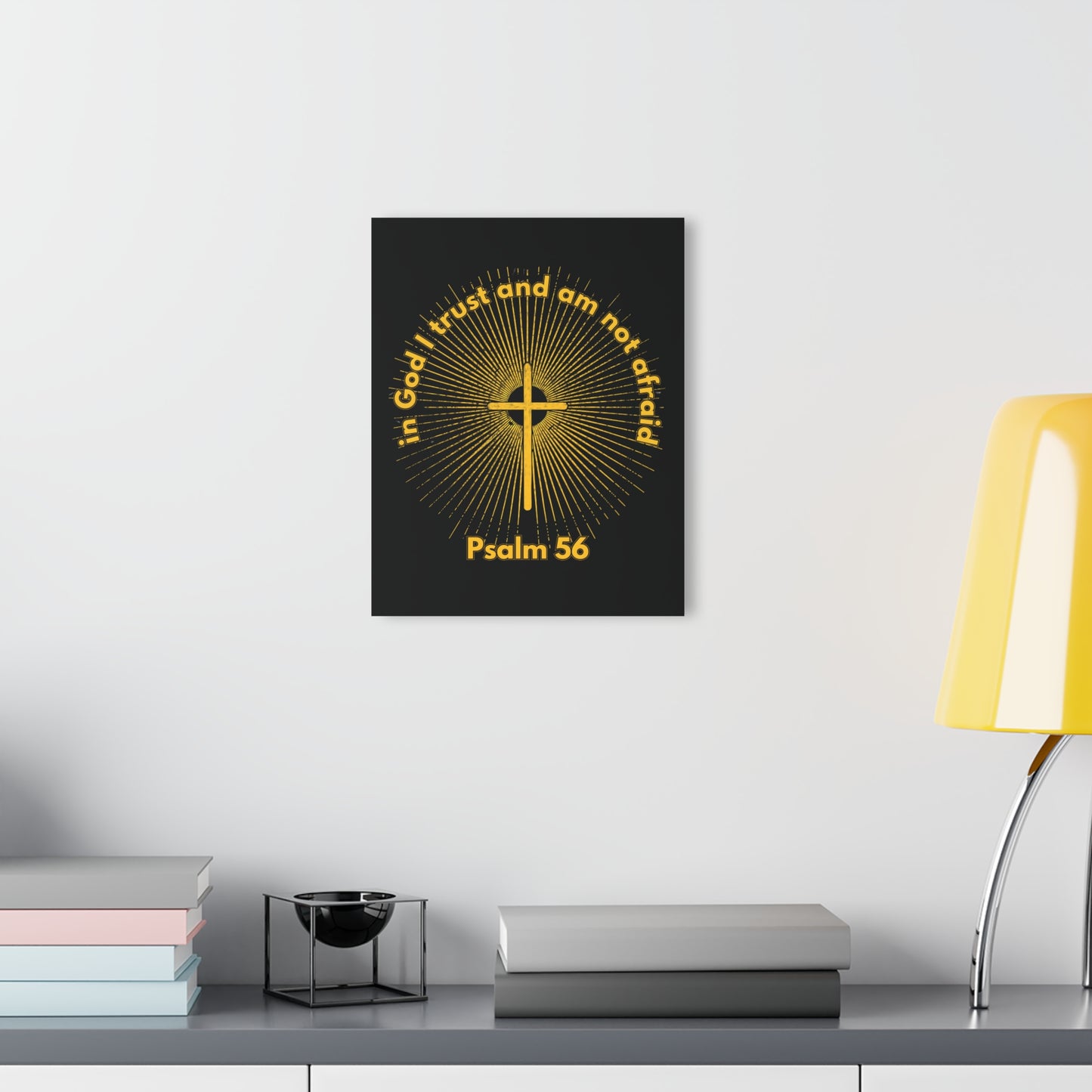 "Psalm 56", Acrylic Wall Print (French Cleat Hanging) (Void Black)