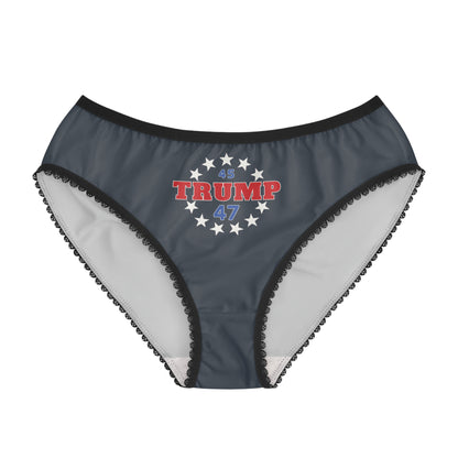 "Trump 45-47 Circle of Stars", Women's Briefs (Hearthstone Grey)
