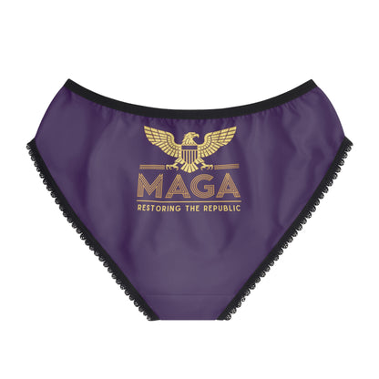 "MAGA - Restoring the Republic", Women's Briefs (Quandong Plum)