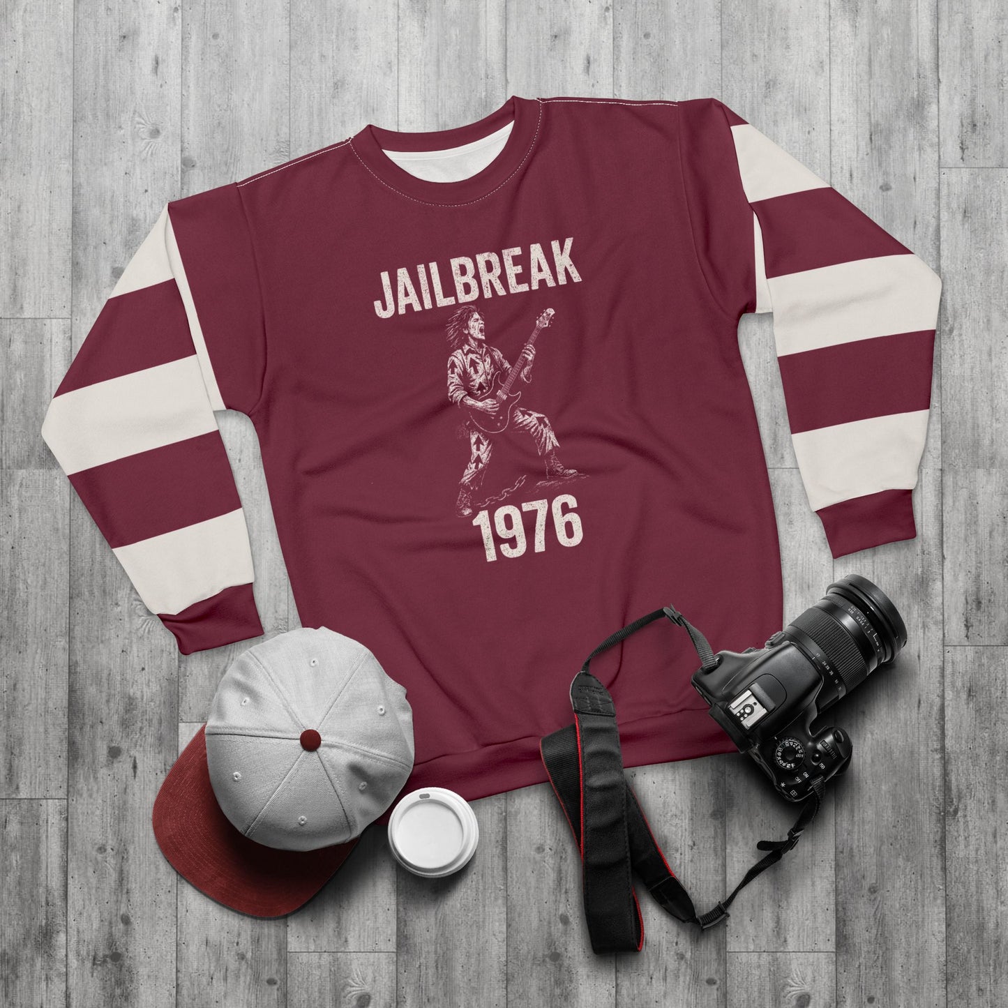 "Jailbreak 1976", Unisex Sweatshirt (Mulberry Red)