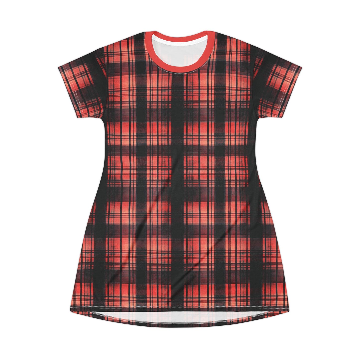 "Kin of Flame", T-Shirt Dress (Faded Red Collar)