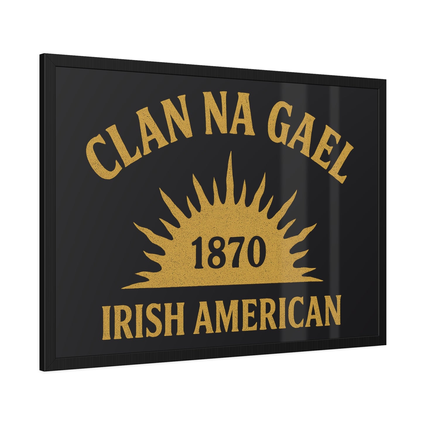 "Clan na Gael - Irish American", Framed Paper Poster (Raven Black)