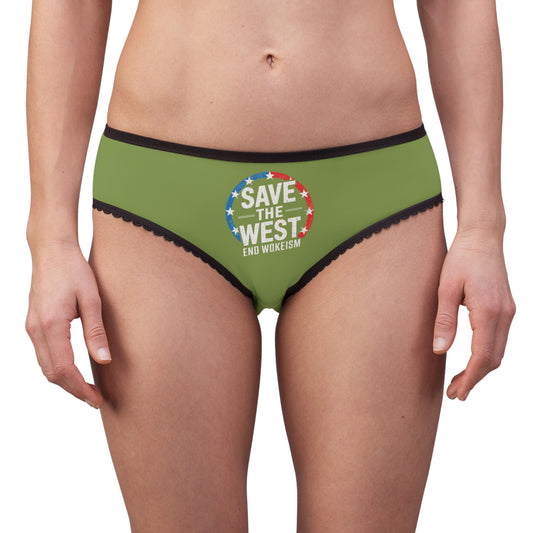 "Save the West - End Wokeism", Women's Briefs (Zombie Green)