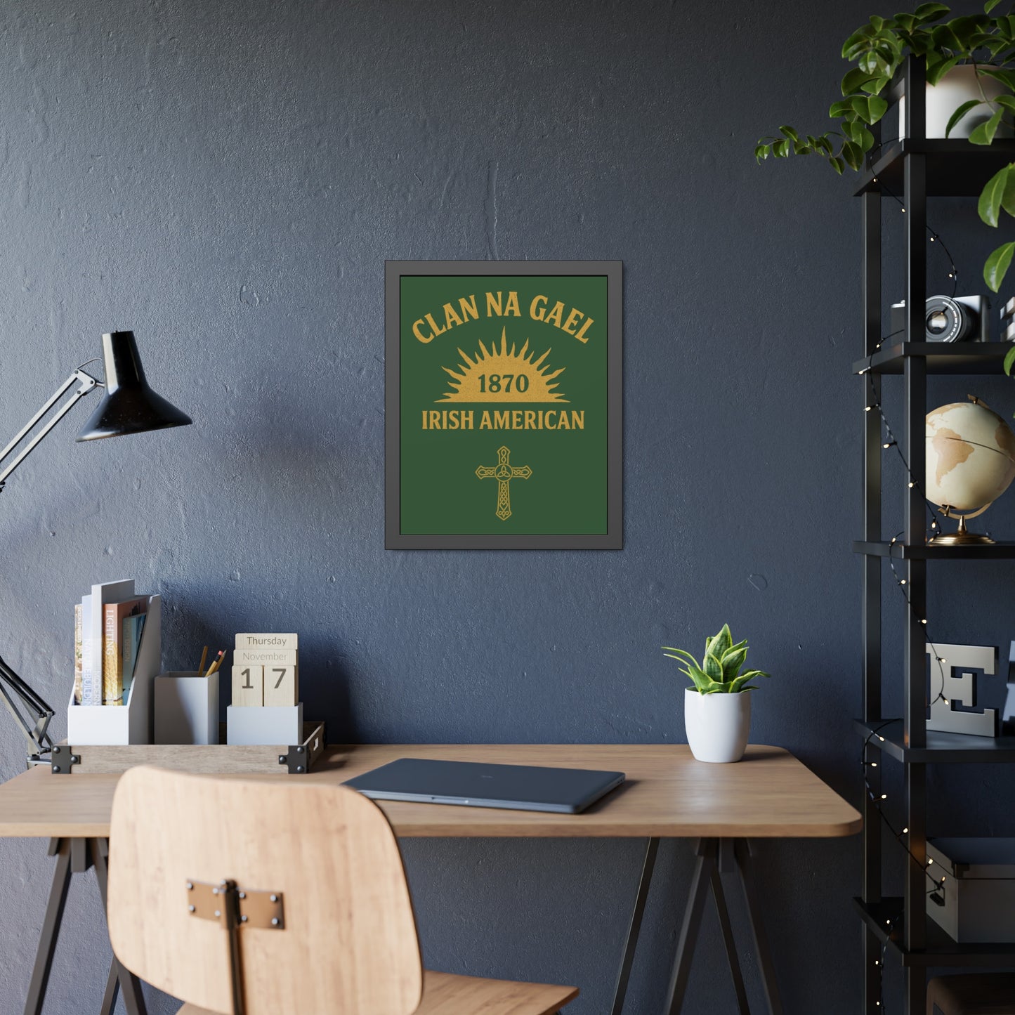 "Clan na Gael - Irish American", Framed Paper Poster (Brithemain Green)