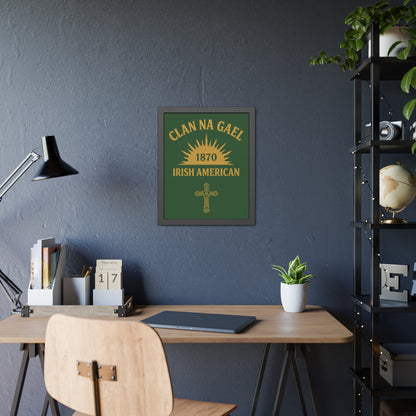 "Clan na Gael - Irish American", Framed Paper Poster (Brithemain Green)