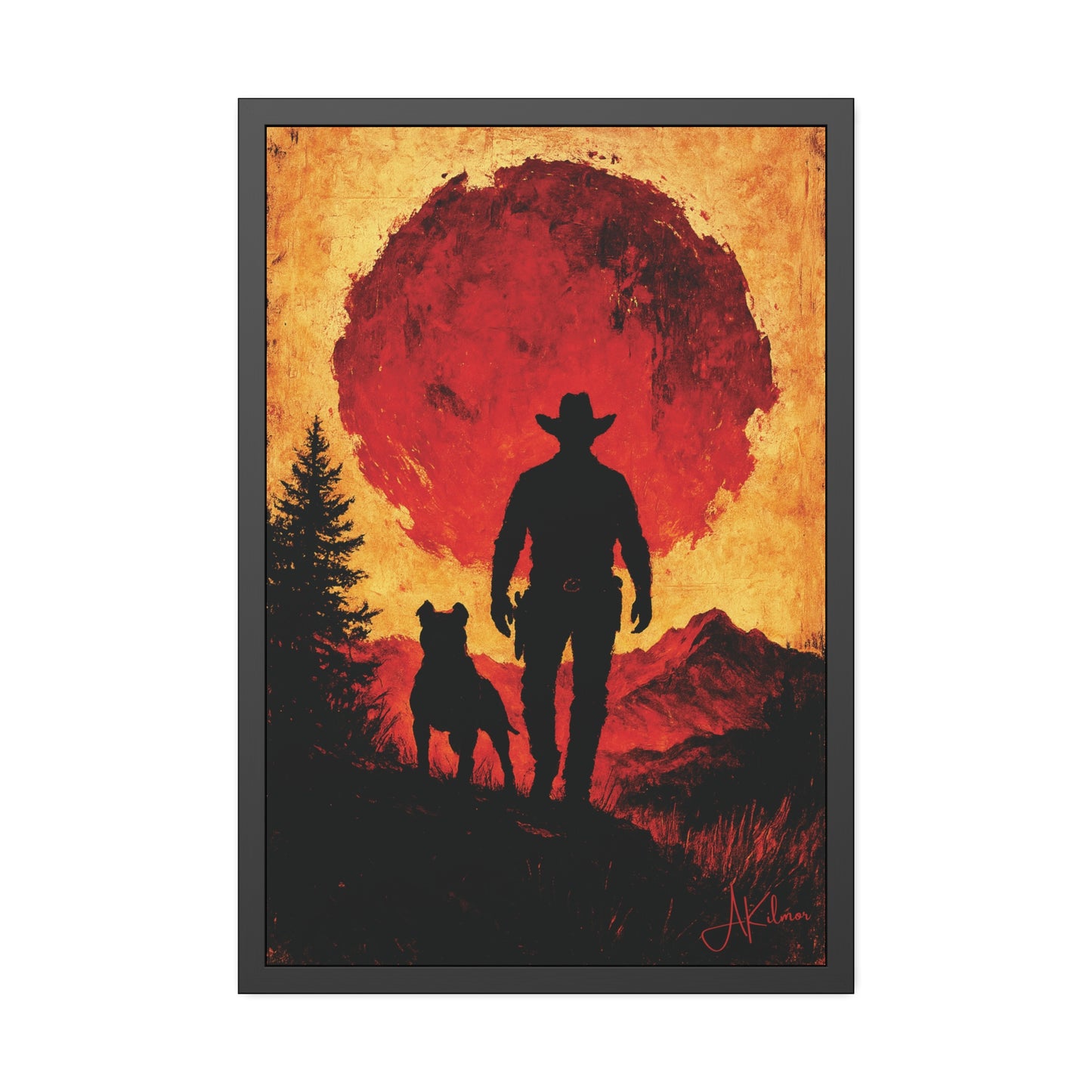 "Watchman of the Red Sun", Framed Paper Poster