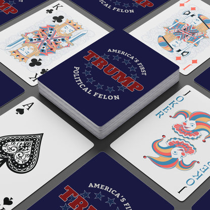 "Trump - Political Felon", Political Playing Cards (Obsidian Blue)