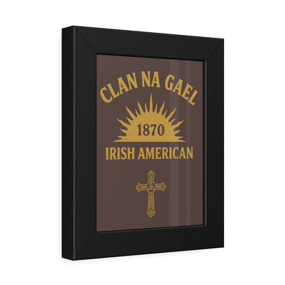 "Clan na Gael - Irish American", Framed Paper Poster (Wild Boar Brown)