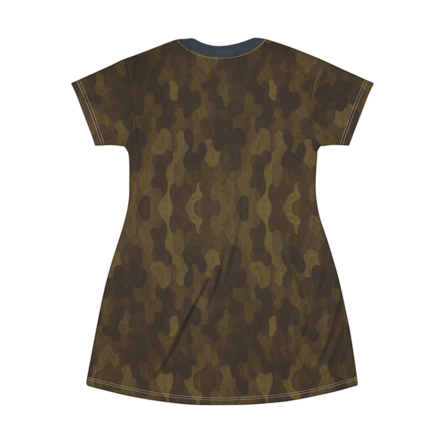 "Swamp Recon Camouflage", T-Shirt Dress (Drowned Indigo Collar)