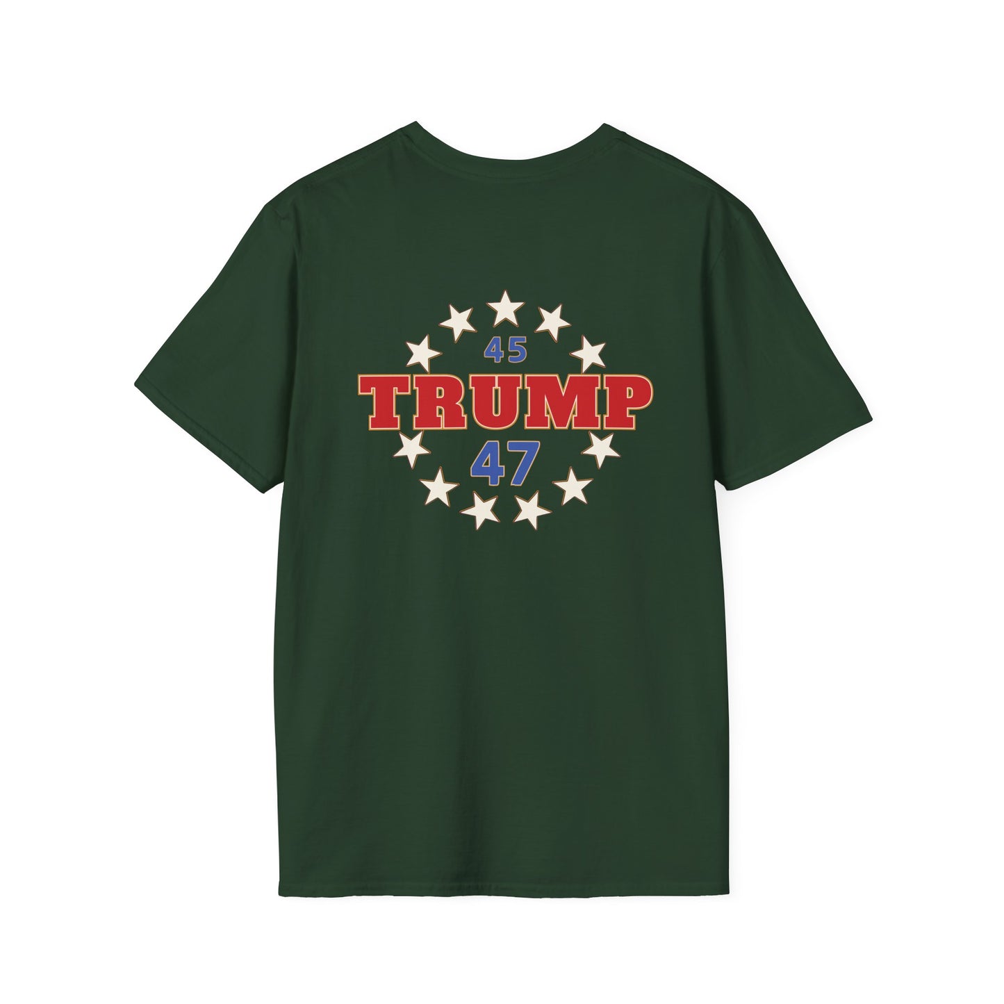 "Trump 45-47 Circle of Stars", Unisex Softstyle T-Shirt
