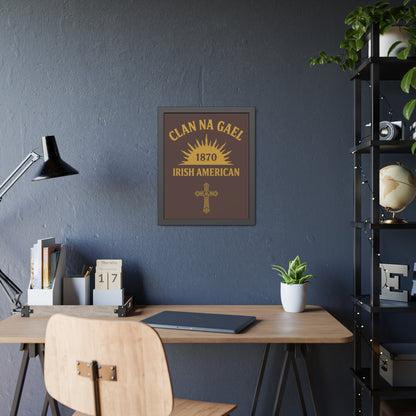 "Clan na Gael - Irish American", Framed Paper Poster (Wild Boar Brown)