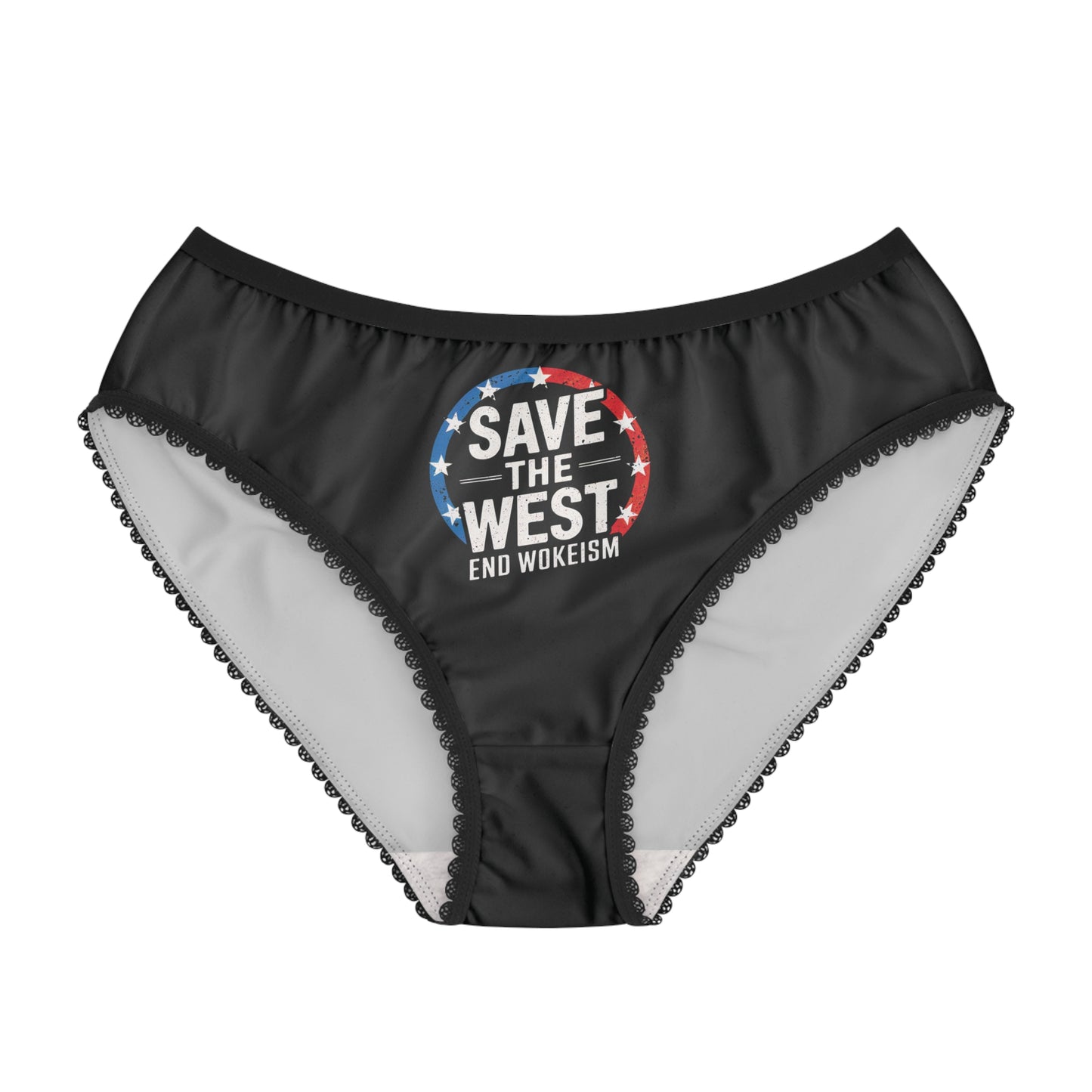 "Save the West - End Wokeism", Women's Briefs (Moonless Black)