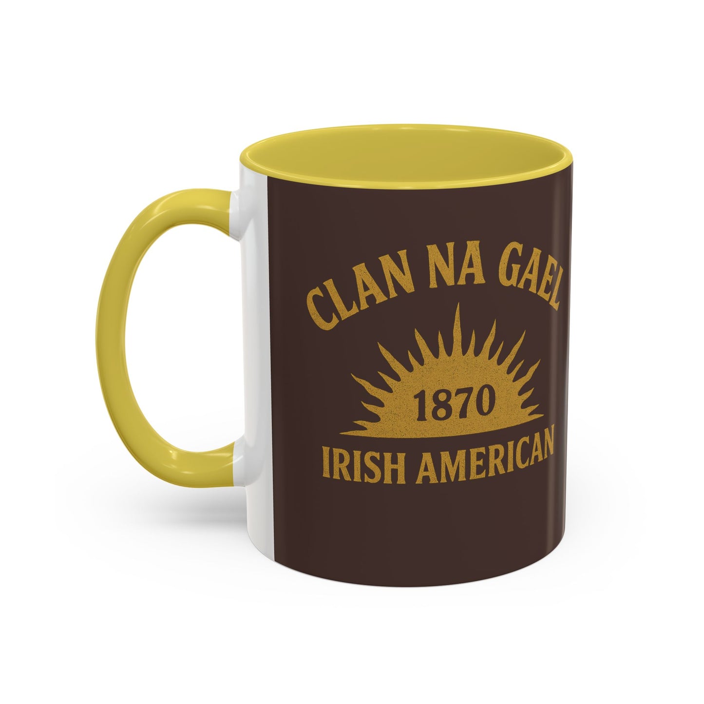 "Clan na Gael - Irish American", Colorful Mugs (11oz, 15oz) (Wild Boar Brown)