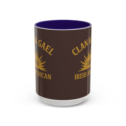 "Clan na Gael - Irish American", Colorful Mugs (11oz, 15oz) (Wild Boar Brown)