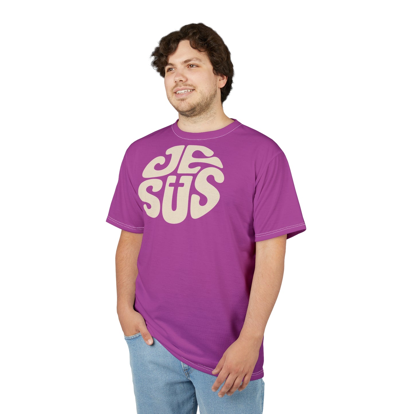 "Retro Jesus", Unisex T-shirt (Fuchsia)