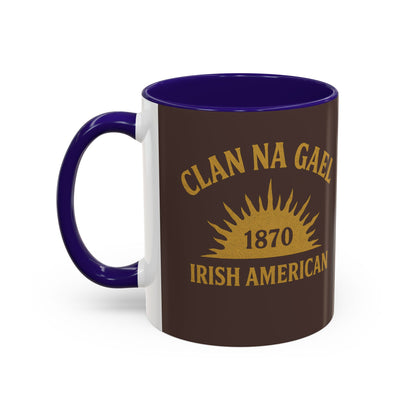 "Clan na Gael - Irish American", Colorful Mugs (11oz, 15oz) (Wild Boar Brown)