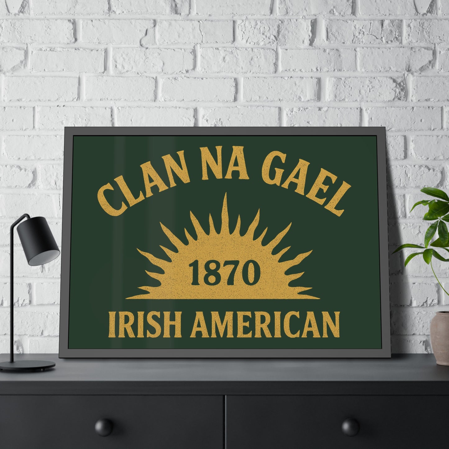 "Clan na Gael - Irish American", Framed Paper Poster (Fenian Green)