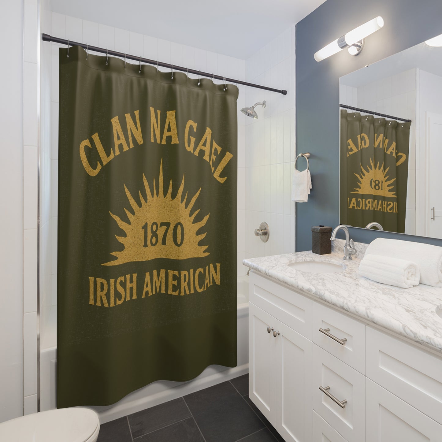 "Clan na Gael - Irish American", Shower Curtains (Fianna Green)