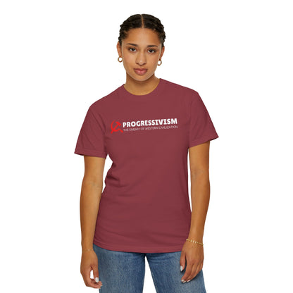 "Progressivism - Enemy of Western Civilization", Unisex T-shirt (Dark Colors)
