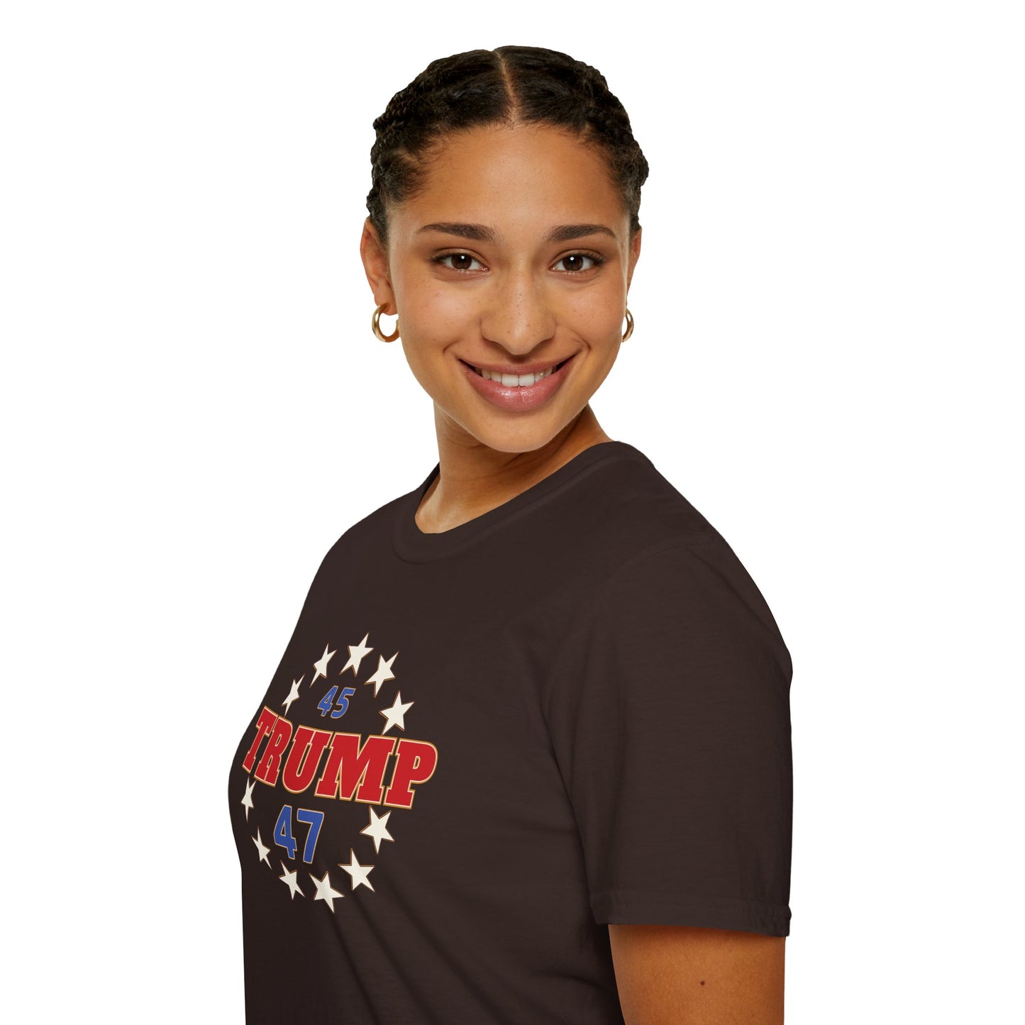 "Trump 45-47 Circle of Stars", Unisex Softstyle T-Shirt