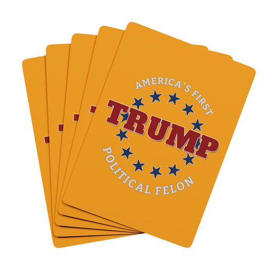"Trump - Political Felon", Political Playing Cards (School Bus Yellow)