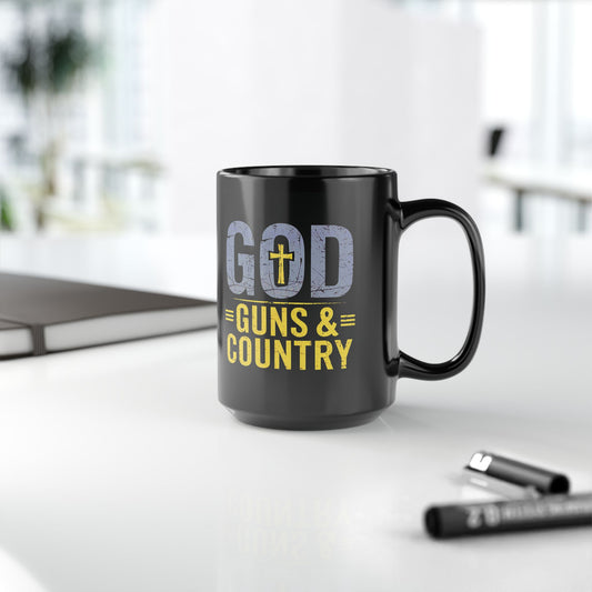 "God, Guns & Country" #01, Black Mug (11oz & 15oz)
