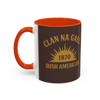 "Clan na Gael - Irish American", Colorful Mugs (11oz, 15oz) (Wild Boar Brown)