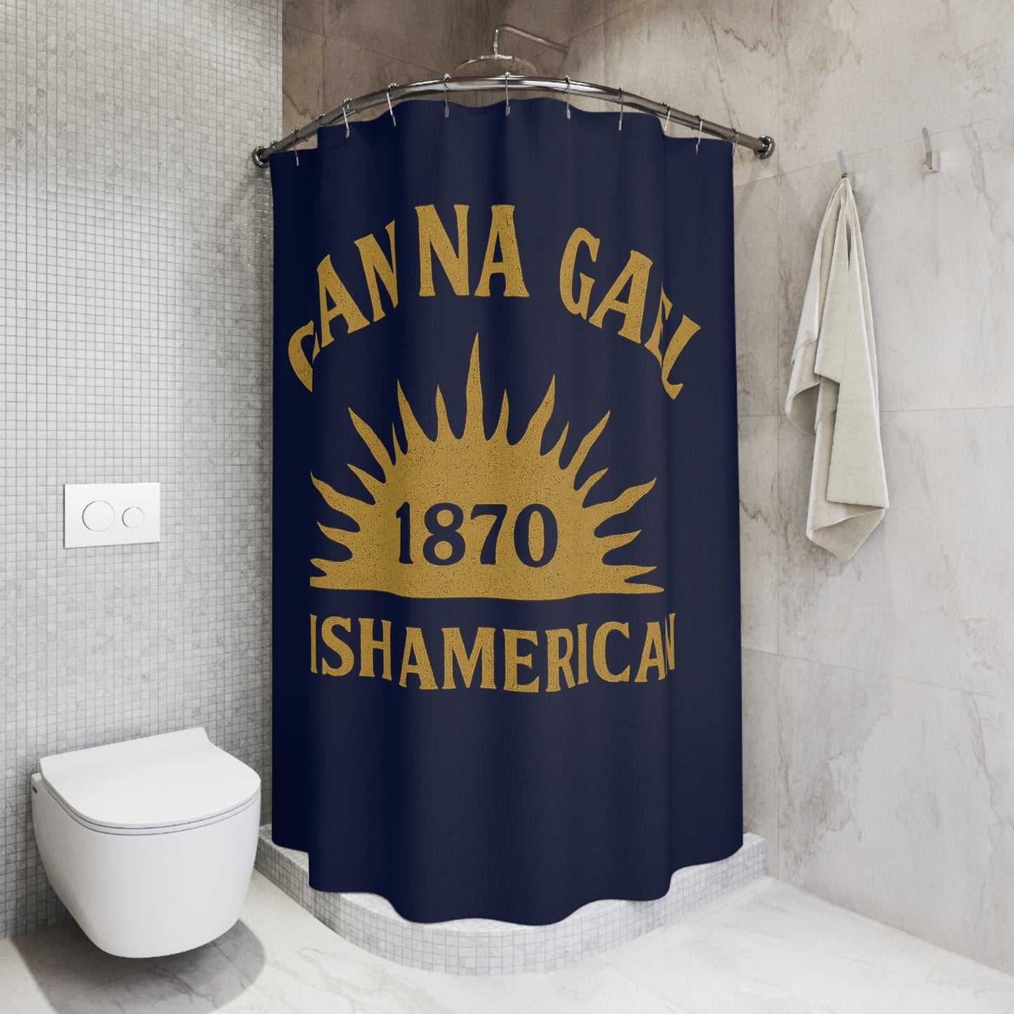 "Clan na Gael - Irish American", Shower Curtains (Mariana Blue)