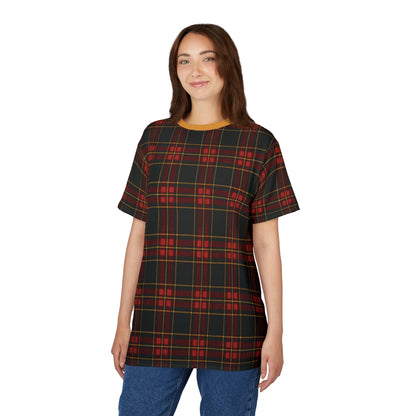 "Kilmor Gallóglach Tartan", Unisex Tee (Gallóglach Yellow Collar)