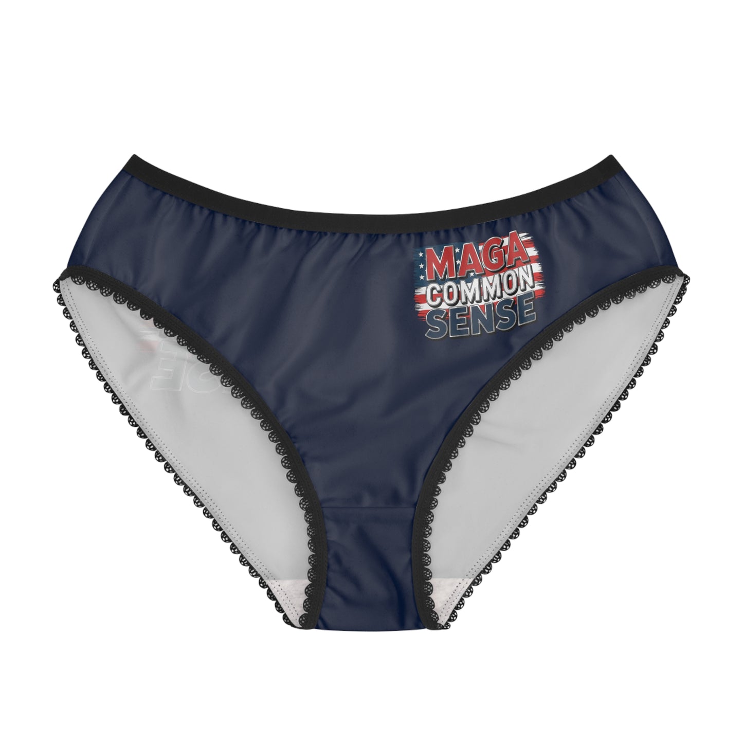 "MAGA Common Sense" #01, Women's Briefs (Deep Ocean Blue)