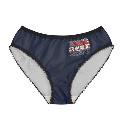 "MAGA Common Sense" #01, Women's Briefs (Deep Ocean Blue)