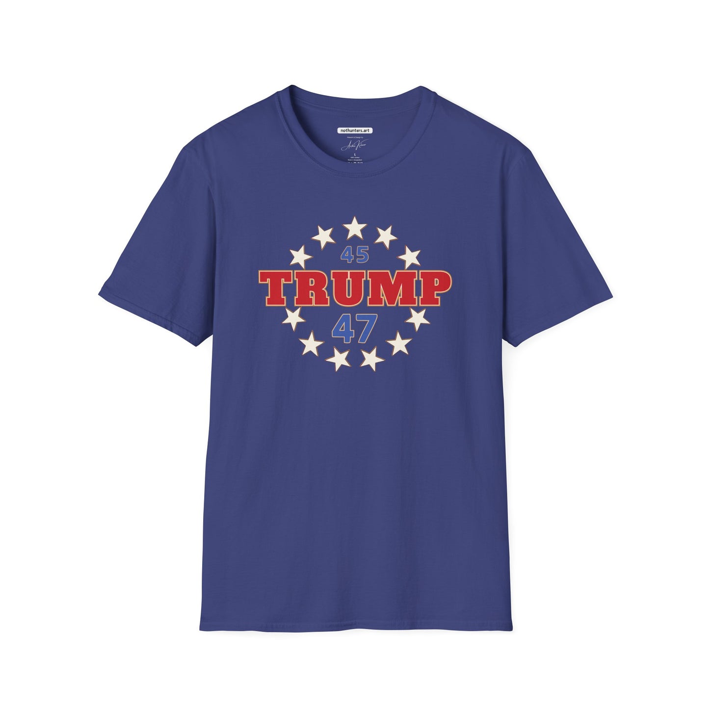 "Trump 45-47 Circle of Stars", Unisex Softstyle T-Shirt