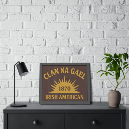 "Clan na Gael - Irish American", Framed Paper Poster (Wild Boar Brown)