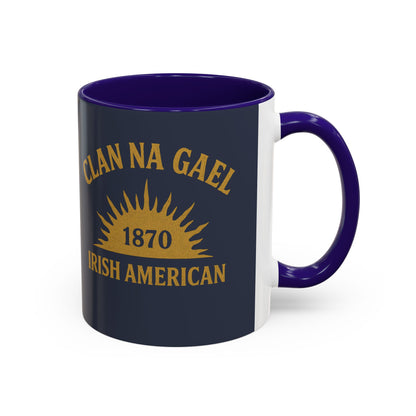 "Clan na Gael - Irish American", Colorful Mugs (11oz, 15oz) (Blue Burka Grey)
