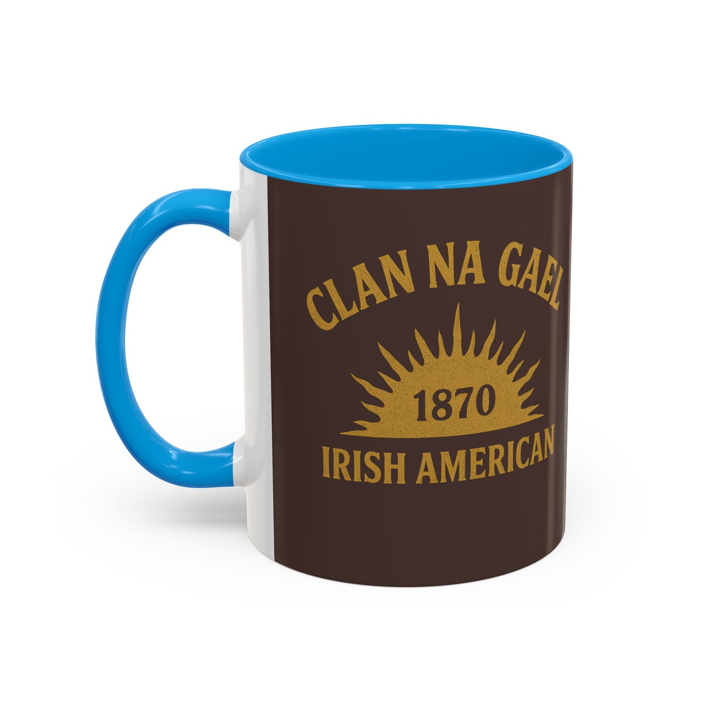 "Clan na Gael - Irish American", Colorful Mugs (11oz, 15oz) (Wild Boar Brown)