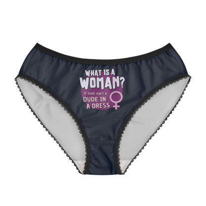 "What is a Woman" #01, Women's Briefs (Dark Cambridge Blue)