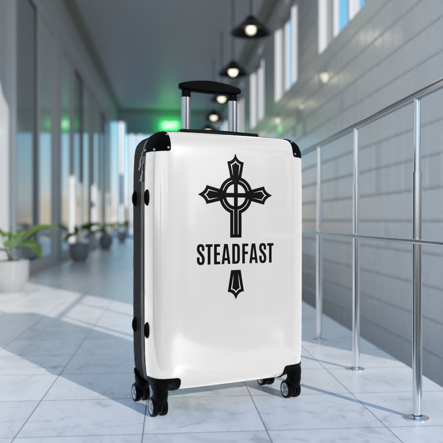 "Steadfast Cross", Suitcases (White)