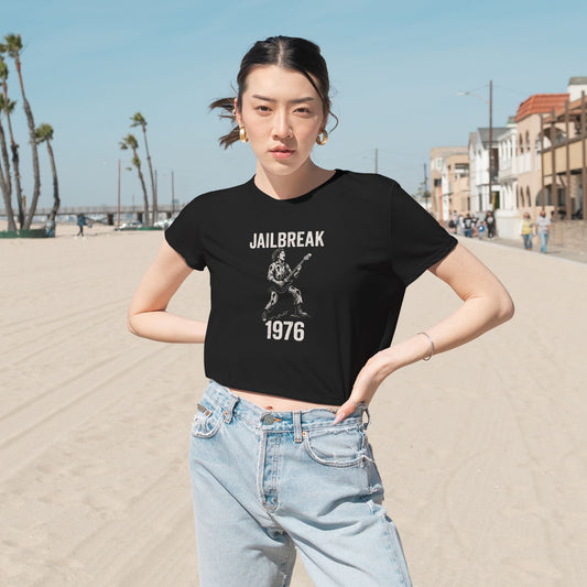 "Jailbreak 1976", Women's Flowy Cropped Tee