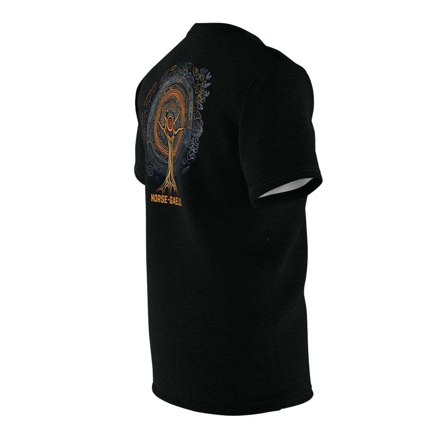 "Norse-Gaelic Tree", Wearable Fine Art Unisex T-shirt (Peatshadow Black)