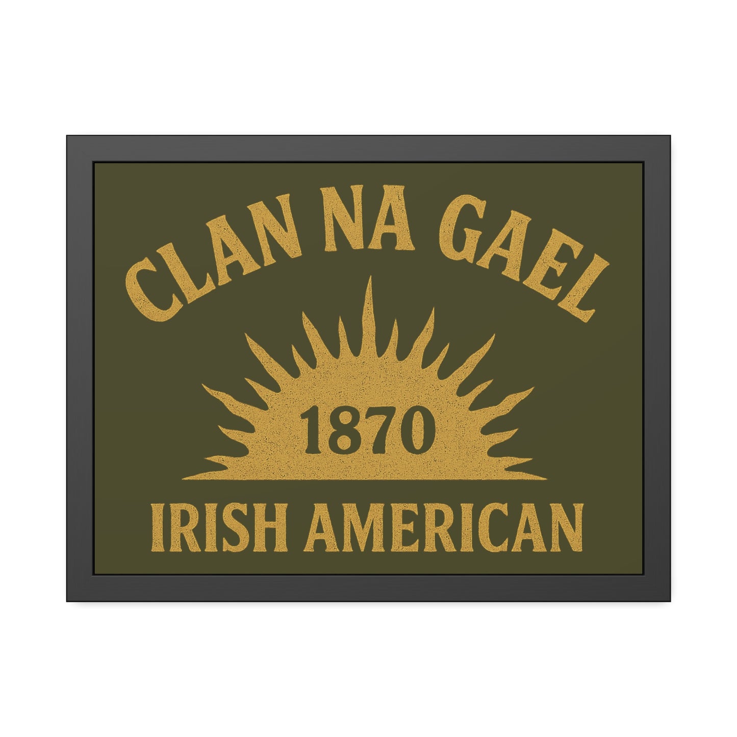 "Clan na Gael - Irish American", Framed Paper Poster (Fianna Green)