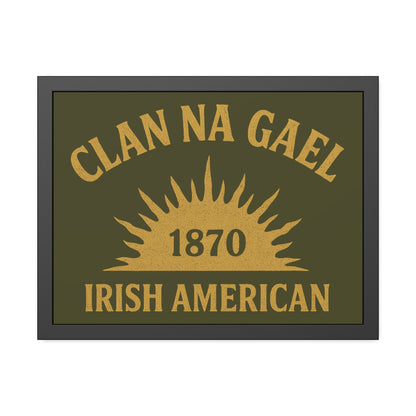 "Clan na Gael - Irish American", Framed Paper Poster (Fianna Green)