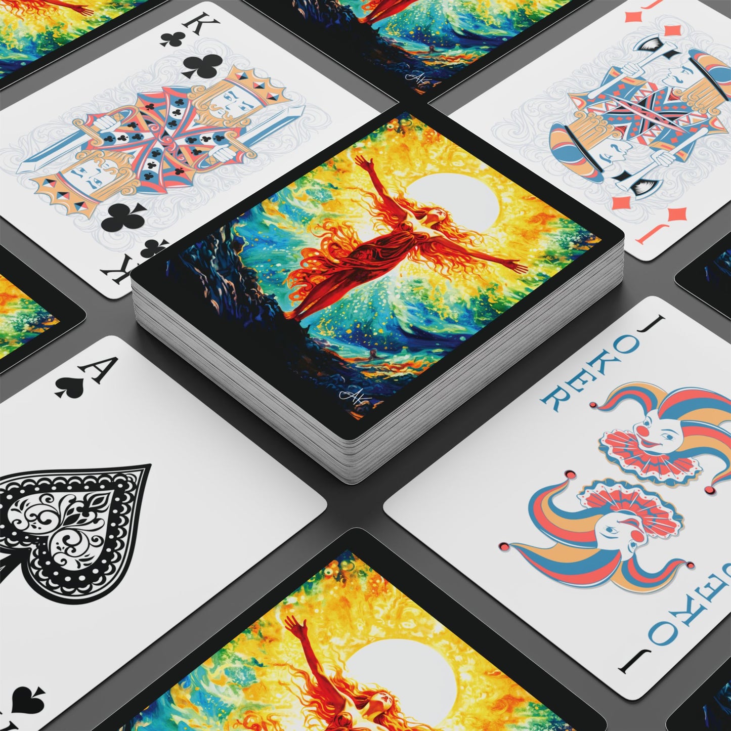 "Divine Femininity" #01, Chrsitian Fine Art Playing Cards (Void Black)