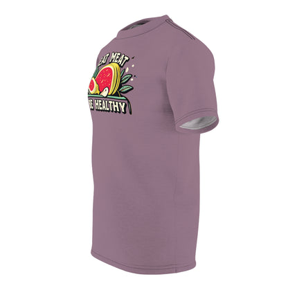 "Eat Meat & Be Healthy", Unisex T-shirt (Mountbatten Pink)
