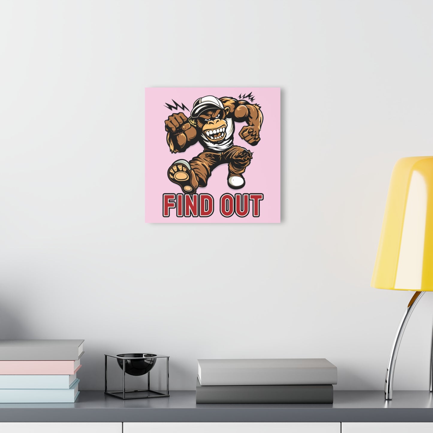 "Find Out", Acrylic Wall Prints (French Cleat Hanging) (Shampoo Pink)