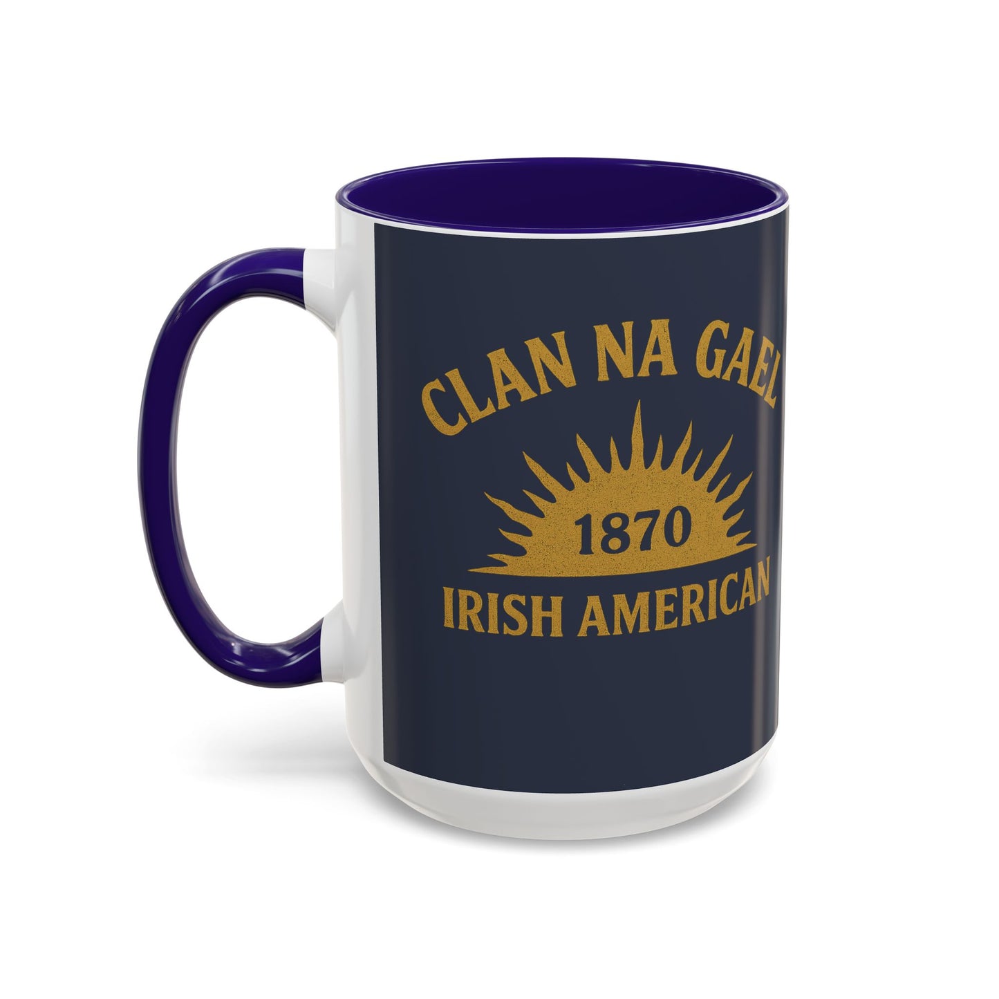 "Clan na Gael - Irish American", Colorful Mugs (11oz, 15oz) (Blue Burka Grey)